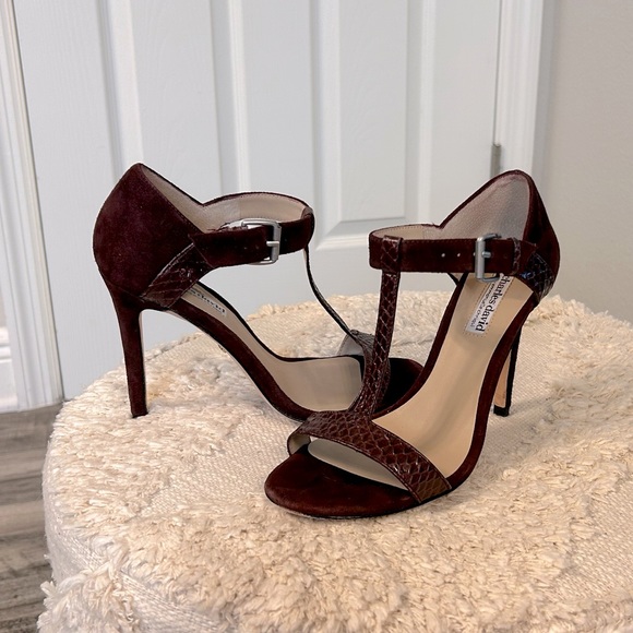 $75. Charles David strappy sandals, size 5, color Plum/snake. Great condition. - Picture 1 of 5